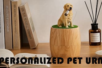 create a custom pet urn with 3d sculpture for your beloved pet