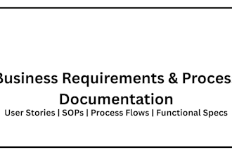 write business requirements, user stories and process documentation