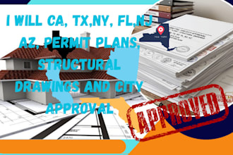 ca, tx,ny, fl,nj az,adu permit plans, structural drawings and city approval