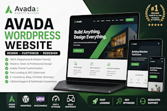 build avada website with wordpress expert customization, design and development