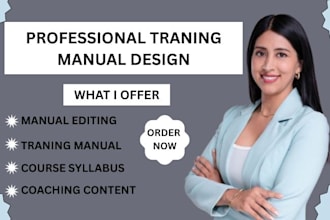 create training manual, online course user manual course curriculum and workbook
