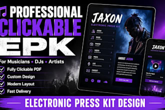 design a professional clickable epk for musicians djs and artists