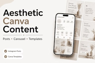 design aesthetic canva content for your brand