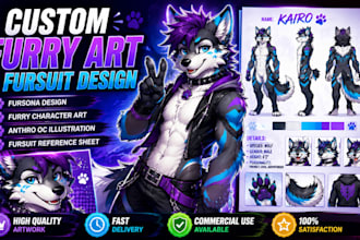 draw furry character, fursona, furry oc, anthro art, fursuit design, concept art