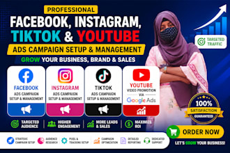 facebook instagram and tiktok ads plus youtube promotion