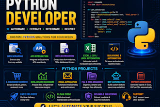 build python scripts, automation bots, web scraping tools, and fix python error