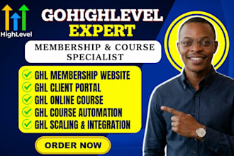 build gohighlevel membership website ghl client portal gohighlevel online course