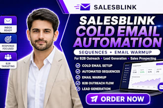 setup salesblink cold email automation sequences and warmup for b2b outreach