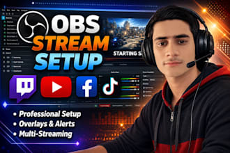 set up obs stream, overlays, alerts, and multistream