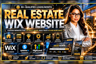 create real estate wix website, realtor landing pages, wix real estate website