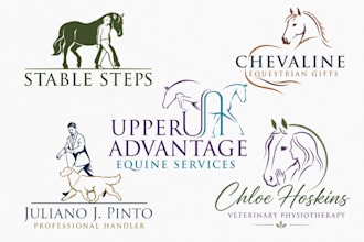 create a horse equine equestrian farm animal dog logo design