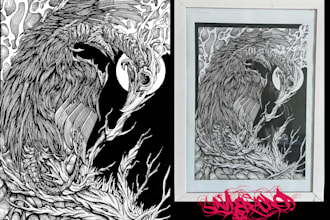dark art illustration for metal band