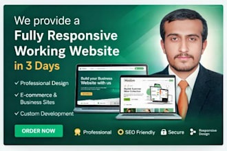build fully responsive SEO friendly working website in just 3 days