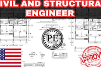 licensed pe stamp and permit drawings for USA approval