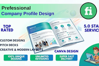 design a professional company profile in canva
