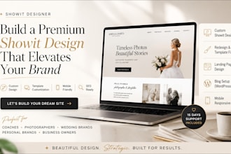 design, redesign showit website, customize showit website or showit template