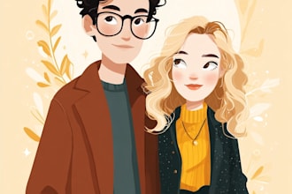 make couple portrait illustrations