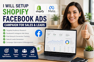 setup shopify facebook ads campaign for sales and leads