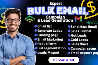 do bulk email marketing, email blast and targeted lead generation