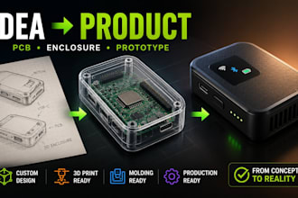 develop custom pcb, 3d enclosure, product case for 3d printing and molding