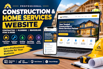 design a construction, contractor, plumbing, remodeling or hvac website