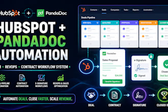 build hubspot pandadoc, revops sales, contract automation nd CRM workflow system