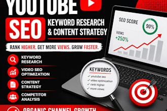 do youtube seo, keyword research and content strategy for growth
