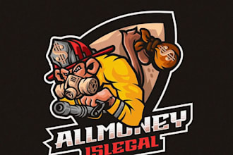 do mascot, barber shop, fire rescue and lion turbo garage logo
