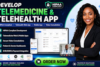 develop telemedicine, telehealth web app, hipaa compliant telehealth mobile app