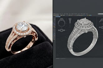 do custom 3d jewelry design jewelry cad model for 3d printing, or rendering