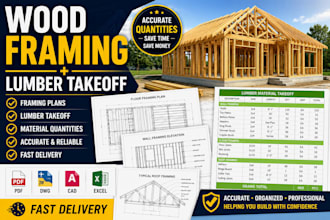 create wood framing plans and lumber material takeoff