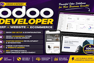 develop odoo erp, odoo website, ecommerce store and odoo customization