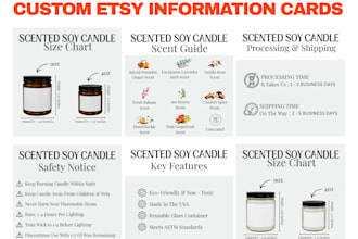 create custom etsy information cards