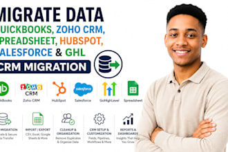 migrate data quickbook zoho crm spreadsheet hubspot salesforce ghl CRM migration