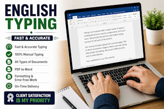 do fast and accurate hindi and english typing, PDF to word and copy typing