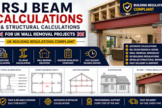 prepare rsj beam and structural calculations for UK wall removal projects