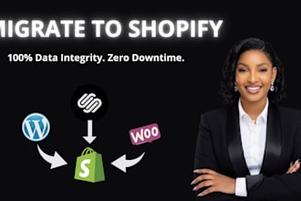 migrate wix, wordpress to shopify woocommerce to shopify squarespace to shopify