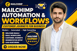 setup mailchimp automation email workflows and customer journeys for business
