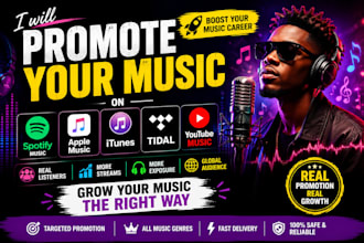 itunes music promotion spotify music promotion apple music tidal music youtube