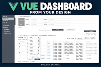 build a responsive vue js dashboard frontend from your design