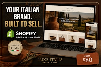build your italian artisan shopify dropshipping store with  real made in italy