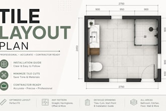 create a professional bathroom tile layout plan