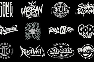 design a luxury urban logo streetwear fashion apparel tshirts designs
