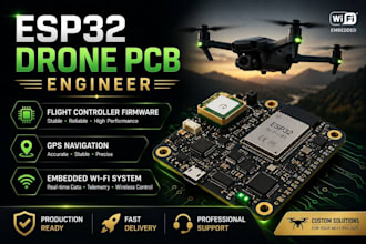 build esp32 drone pcb, flight controller firmware, gps and embedded wi fi system