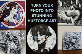 design custom hueforge filament painting wall art clocks and decor from ur image
