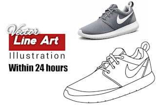 create custom minimal line art illustration for branding or print