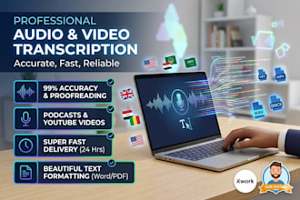 transcribe audio or video to text professionally