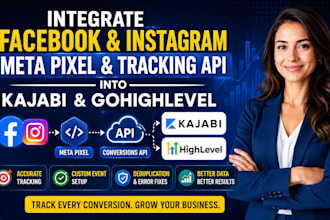 integrate facebook instagram meta pixel tracking API into kajabi and gohighlevel