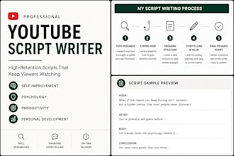 write youtube scripts for self improvement and psychology channels
