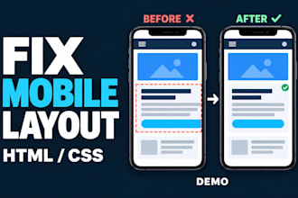 fix HTML CSS layout and mobile responsive issues